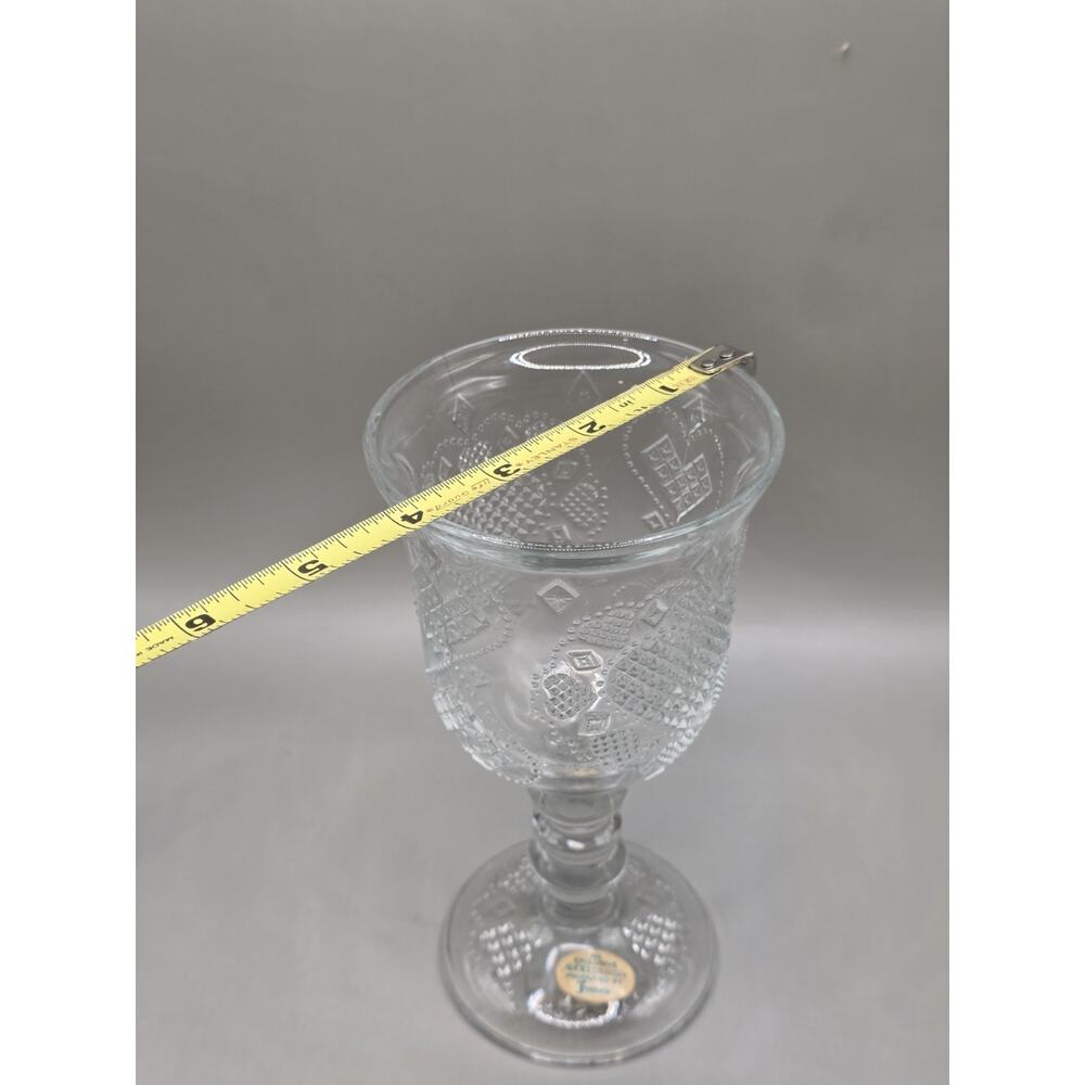 Vintage Avon Fostoria Hearts and Diamonds Clear Glass Goblet 1978 ~ Wine Chalice - Picture 5 of 5